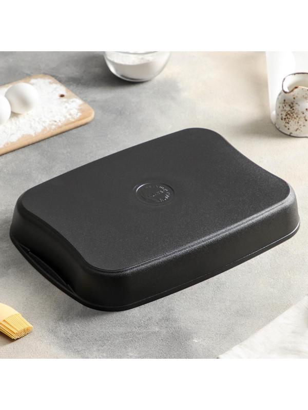 Противень «Традиция», 36,5×26×5,5 см, антипригарное покрытие, цвет чёрный