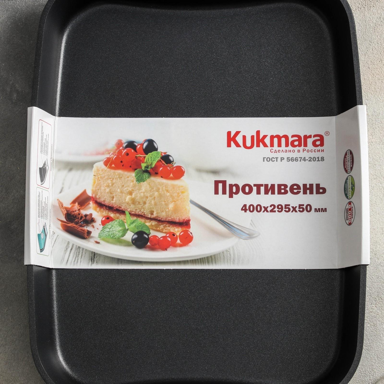 Противень «Традиция», 40,2×29,6×5 см, антипригарное покрытие, цвет чёрный