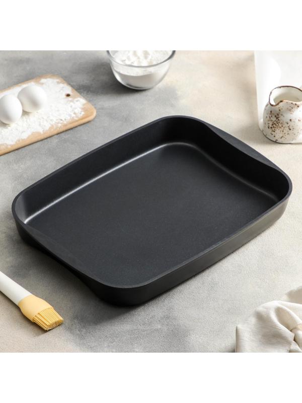Противень «Традиция», 40,2×29,6×5 см, антипригарное покрытие, цвет чёрный