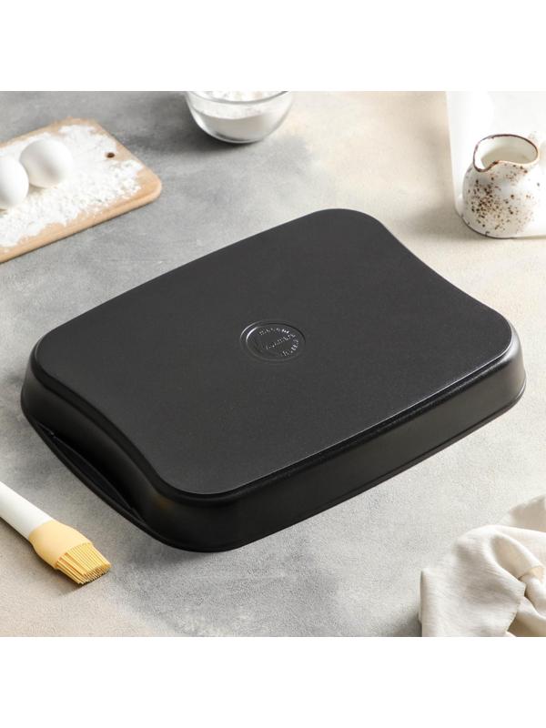 Противень «Традиция», 40,2×29,6×5 см, антипригарное покрытие, цвет чёрный