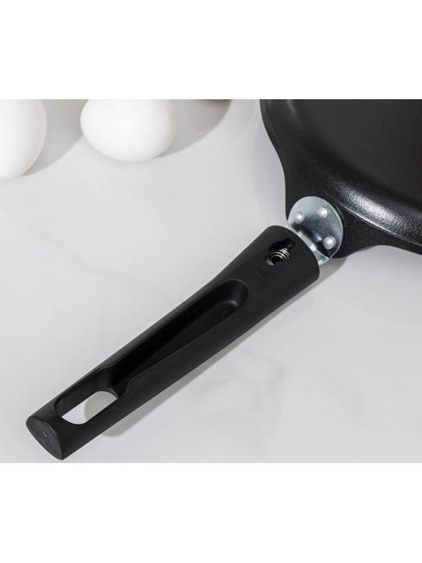 Сковорода блинная «Традиция», d=20 см, съёмная ручка, антипригарное покрытие, цвет чёрный