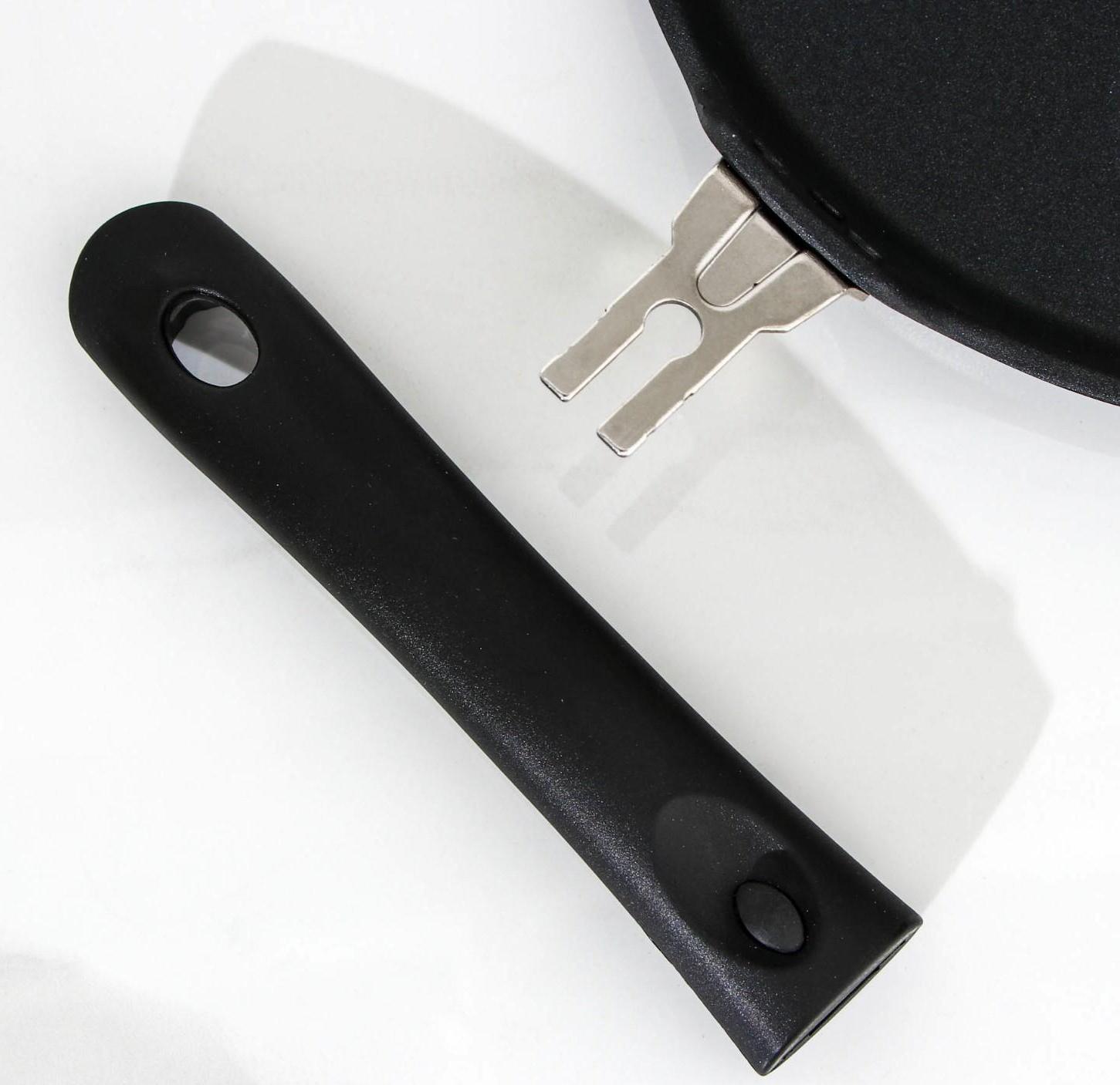 Сковорода блинная «Традиция», d=22 см, съёмная ручка, антипригарное покрытие, цвет чёрный