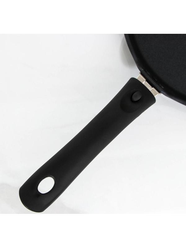 Сковорода блинная «Традиция», d=22 см, съёмная ручка, антипригарное покрытие, цвет чёрный