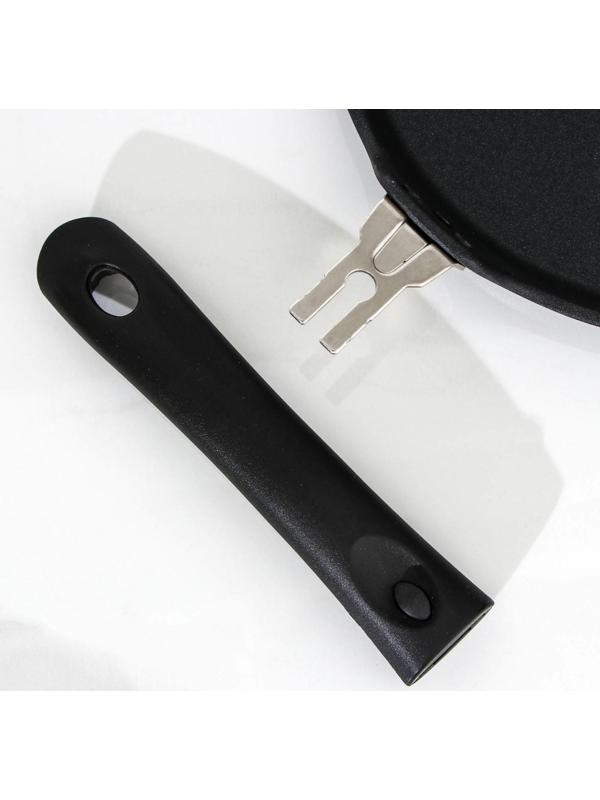 Сковорода блинная «Традиция», d=22 см, съёмная ручка, антипригарное покрытие, цвет чёрный