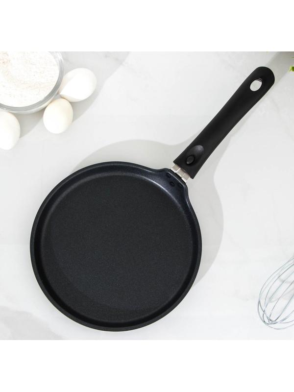 Сковорода блинная «Традиция», d=22 см, съёмная ручка, антипригарное покрытие, цвет чёрный