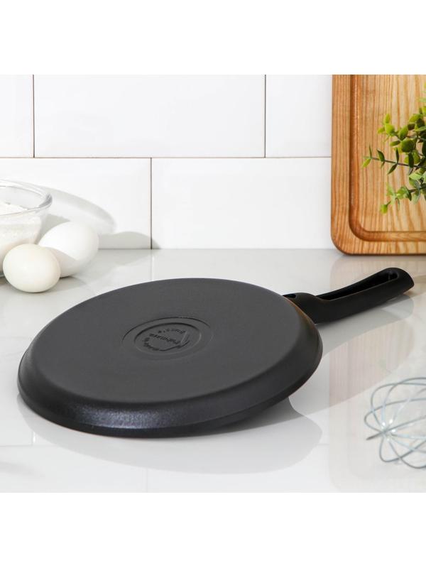 Сковорода блинная «Традиция», d=22 см, съёмная ручка, антипригарное покрытие, цвет чёрный
