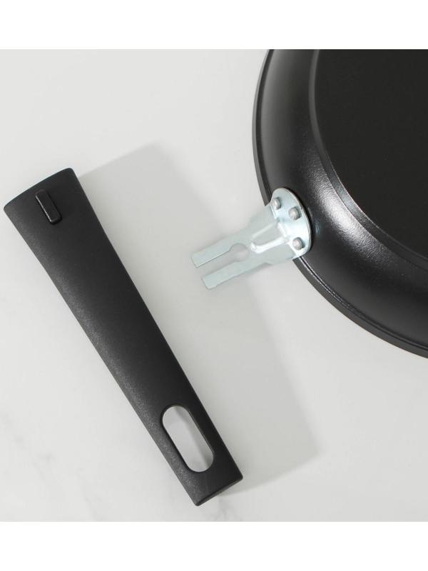 Сковорода «Традиция», d=22 см, съёмная ручка, антипригарное покрытие, цвет чёрный