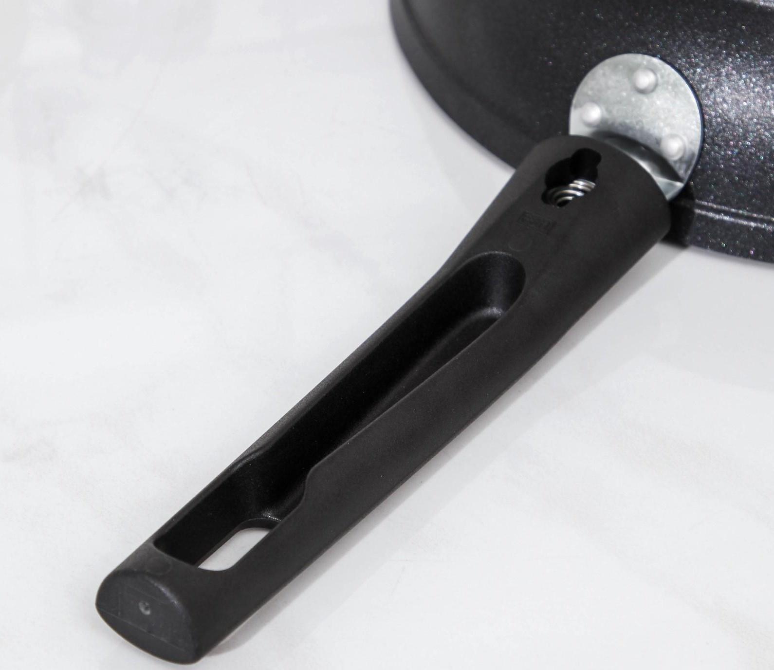 Сковорода «Традиция», d=24 см, съёмная ручка, антипригарное покрытие, цвет чёрный