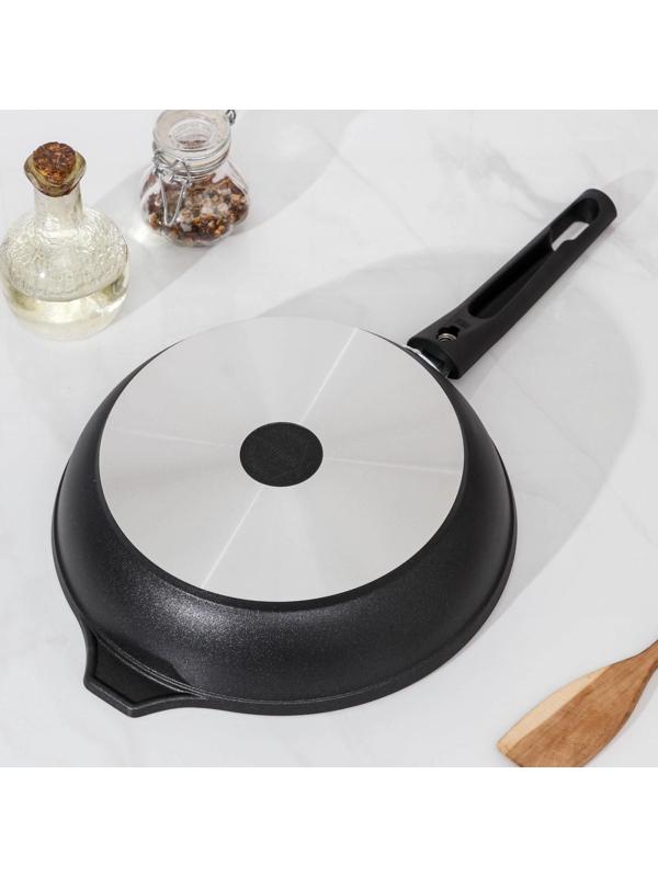 Сковорода «Традиция», d=24 см, съёмная ручка, антипригарное покрытие, цвет чёрный
