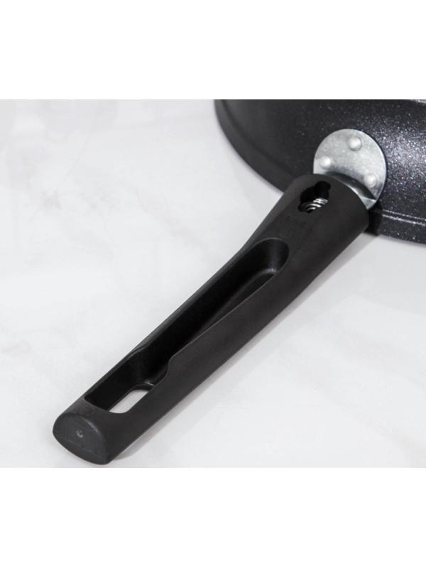 Сковорода «Традиция», d=24 см, съёмная ручка, антипригарное покрытие, цвет чёрный