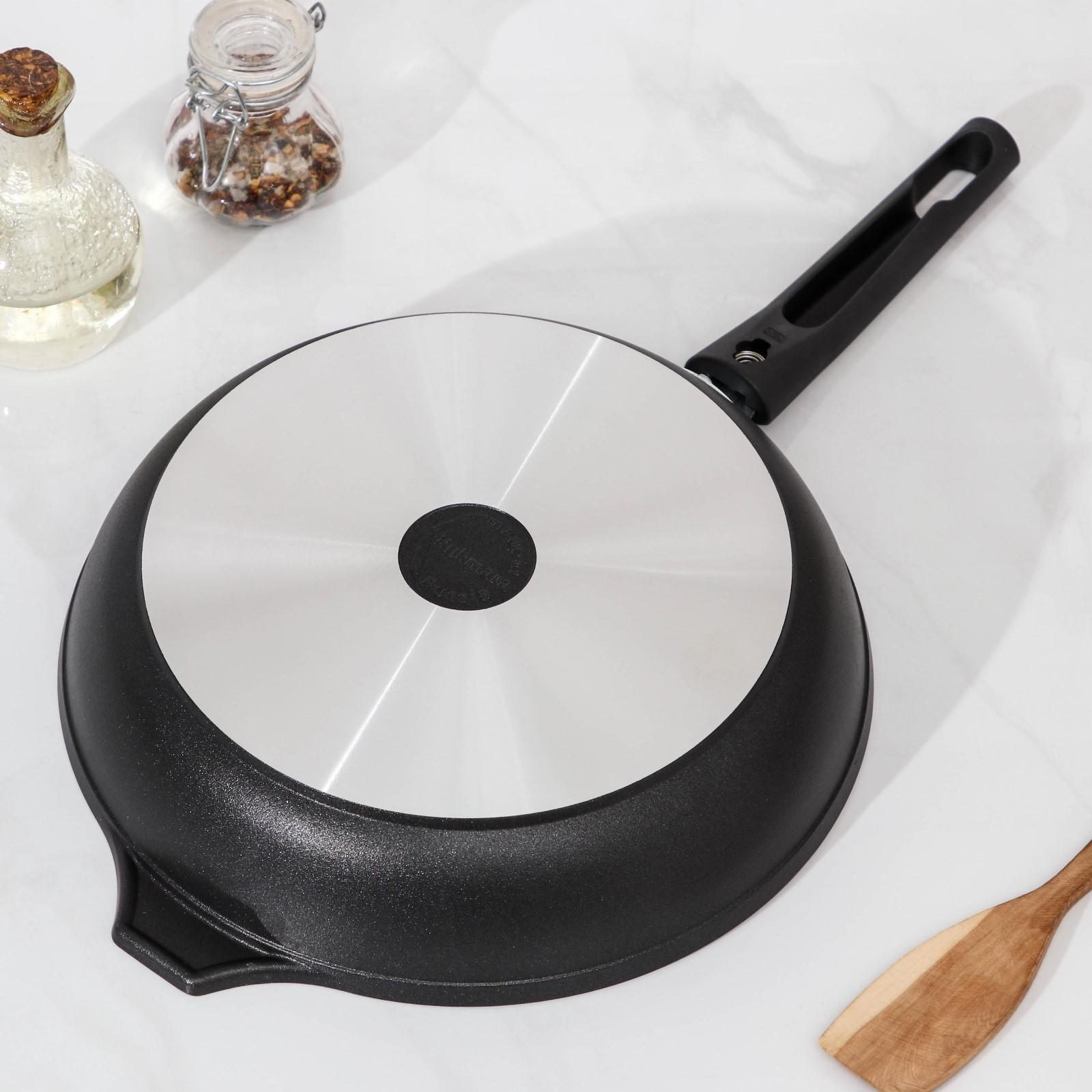 Сковорода «Традиция», d=26 см, съёмная ручка, антипригарное покрытие, цвет чёрный
