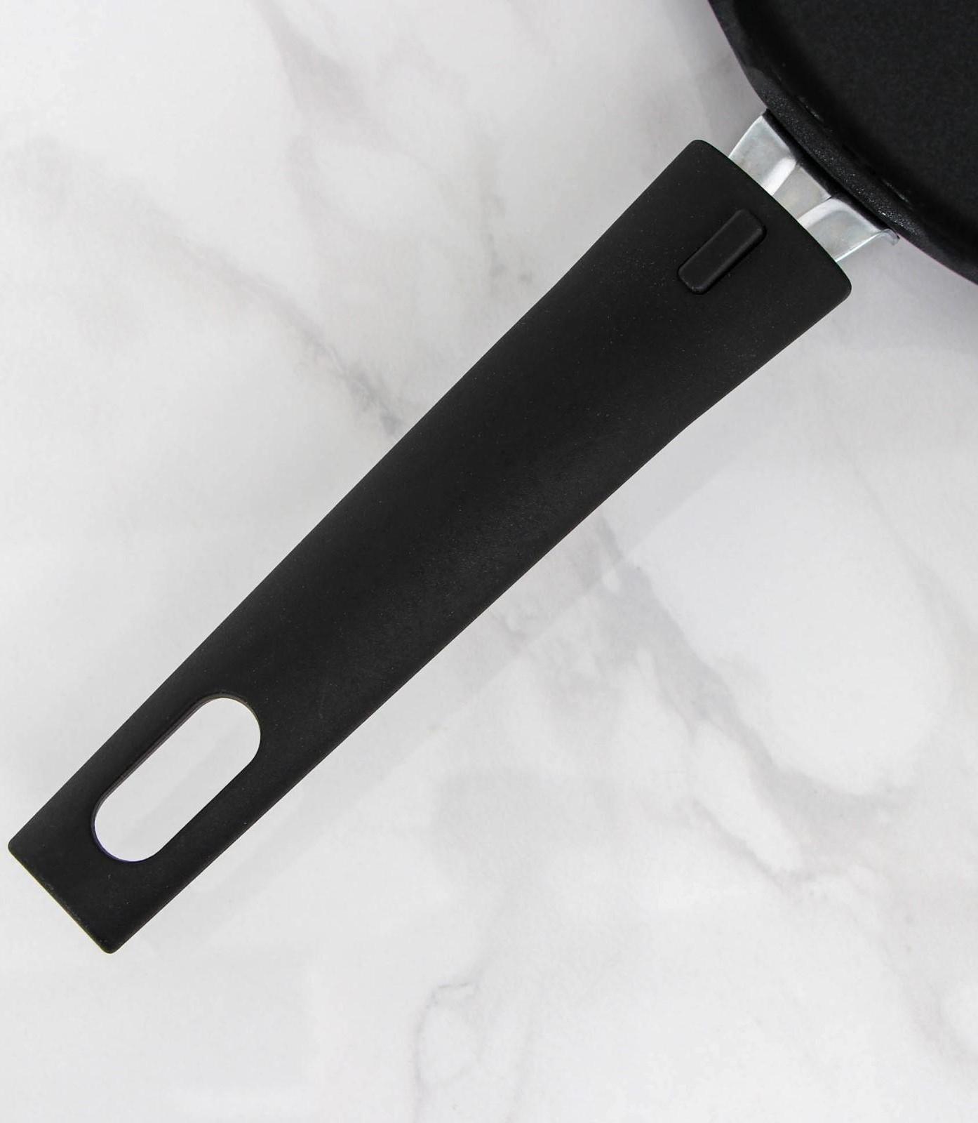 Сковорода блинная «Традиция», d=24 см, съёмная ручка, антипригарное покрытие, цвет чёрный