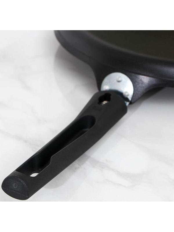 Сковорода блинная «Традиция», d=24 см, съёмная ручка, антипригарное покрытие, цвет чёрный