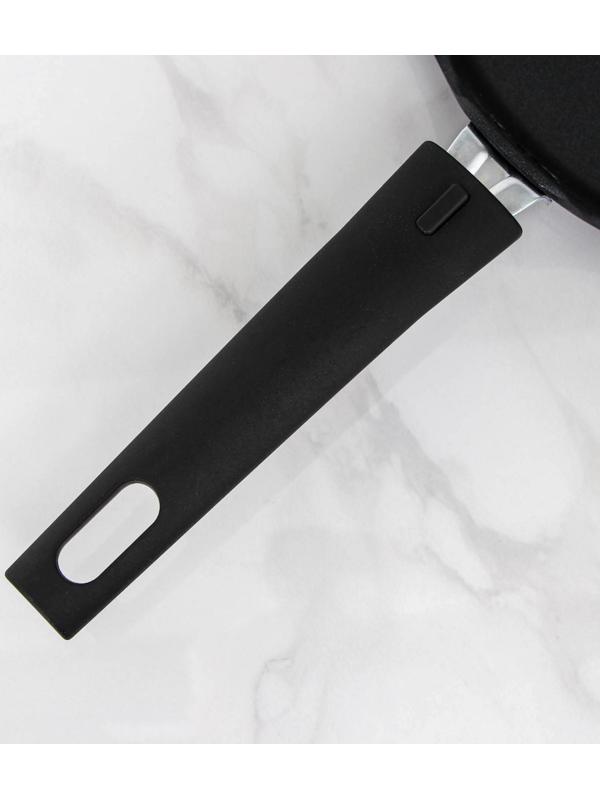 Сковорода блинная «Традиция», d=24 см, съёмная ручка, антипригарное покрытие, цвет чёрный