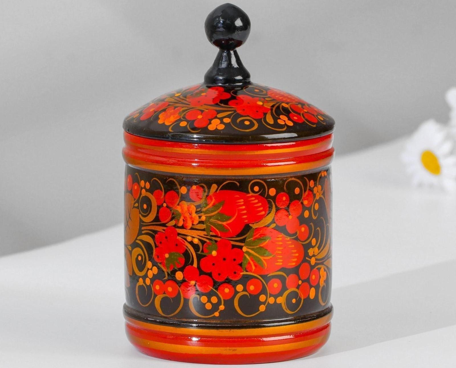 Кадочка, средняя, 9×14 см, хохлома, микс