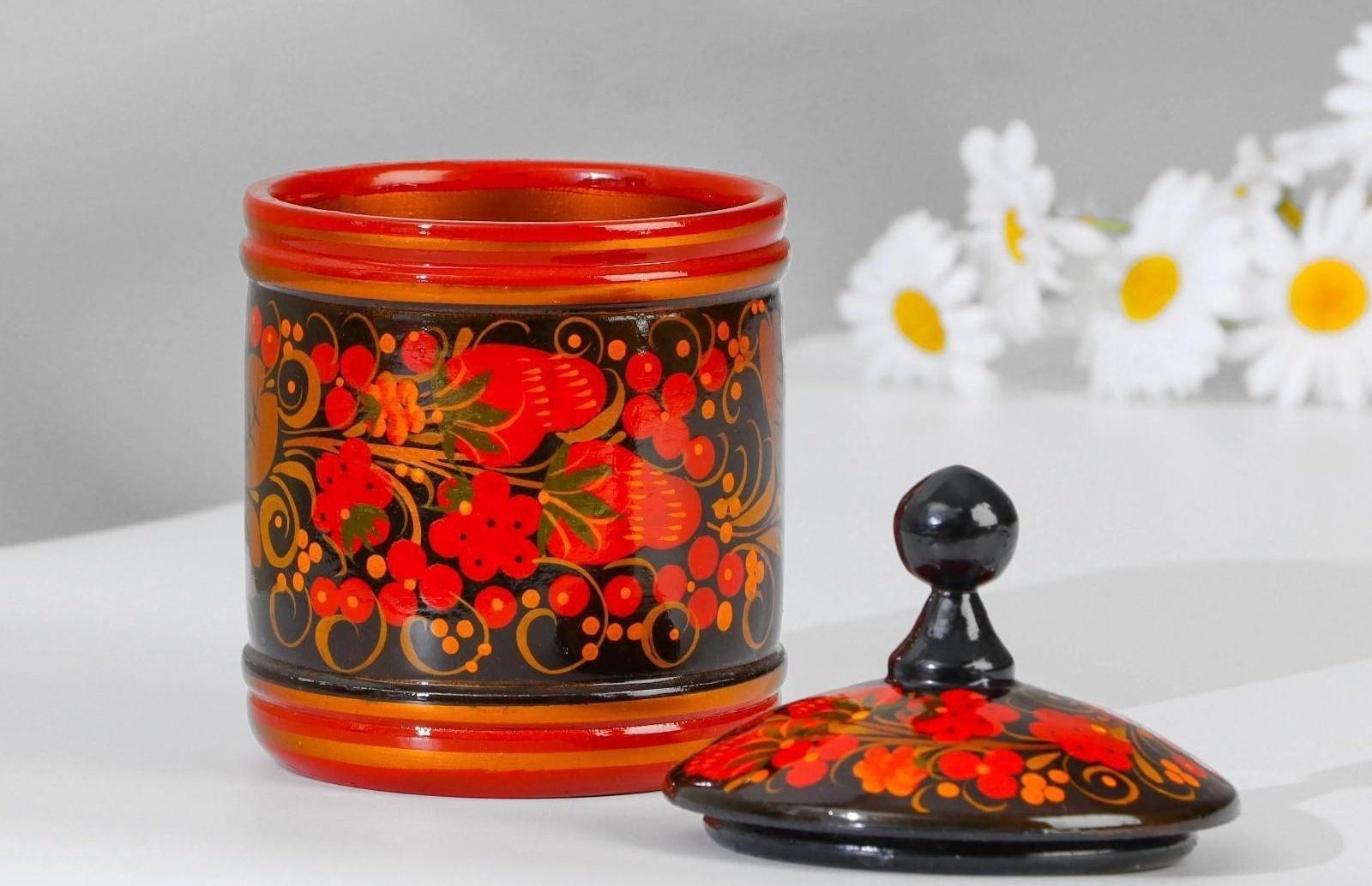 Кадочка, средняя, 9×14 см, хохлома, микс