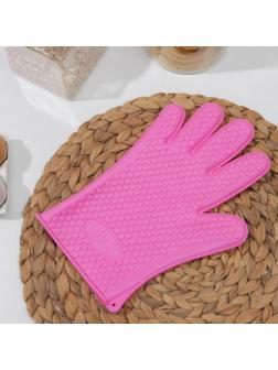 Перчатка для горячего Доляна «Сердце», силикон, 27×17 см, цвет МИКС