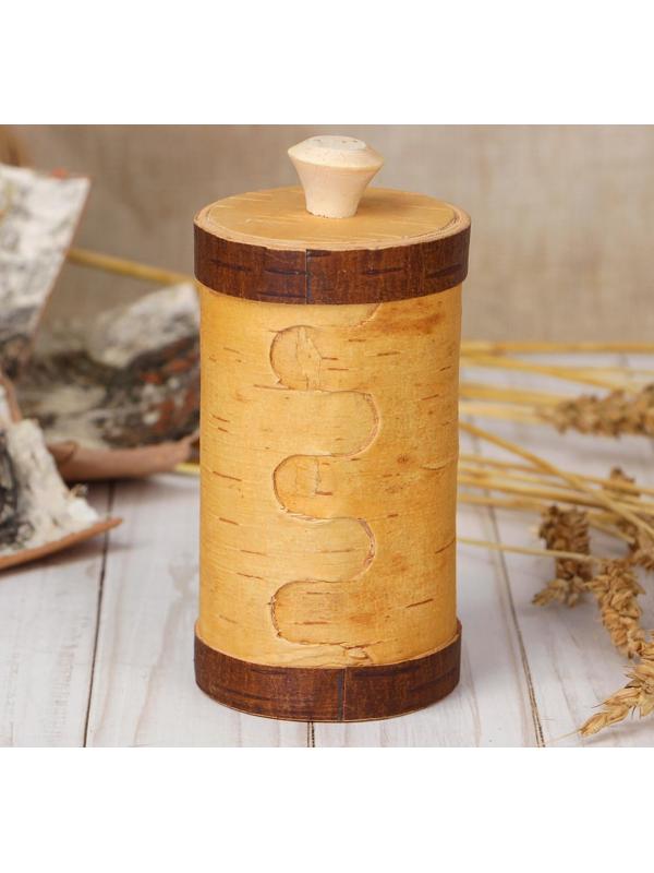 Туес «Мёд»,  6×6×15 см, береста
