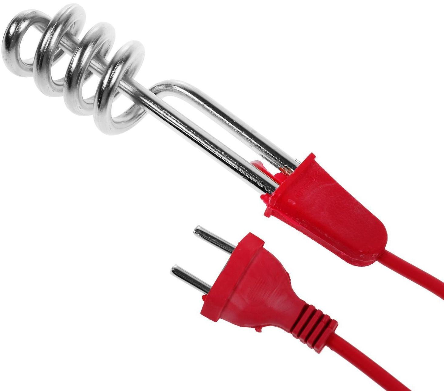 Электрокипятильник Luazon LEK 03, 500 Вт, спираль кольцо, 16х3 см, 220 В, красный