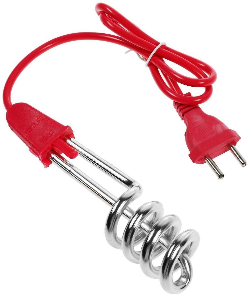 Электрокипятильник Luazon LEK 03, 500 Вт, спираль кольцо, 16х3 см, 220 В, красный