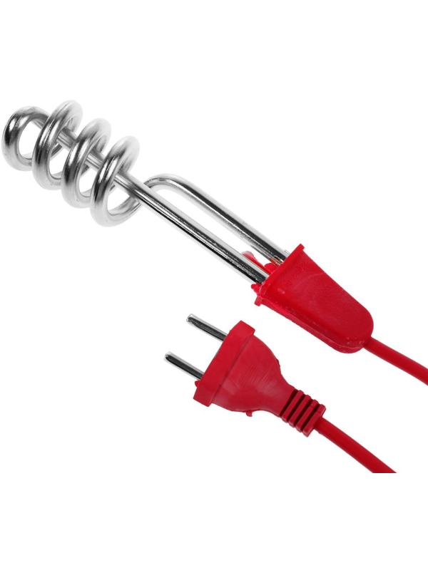 Электрокипятильник Luazon LEK 03, 500 Вт, спираль кольцо, 16х3 см, 220 В, красный