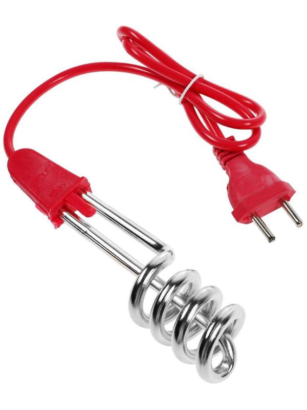 Электрокипятильник Luazon LEK 03, 500 Вт, спираль кольцо, 16х3 см, 220 В, красный