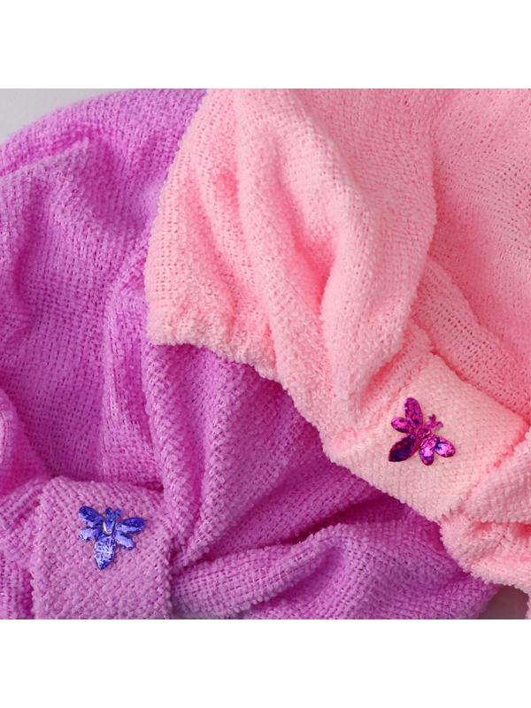 Чалма для сушки волос Доляна, микрофибра, цвет МИКС