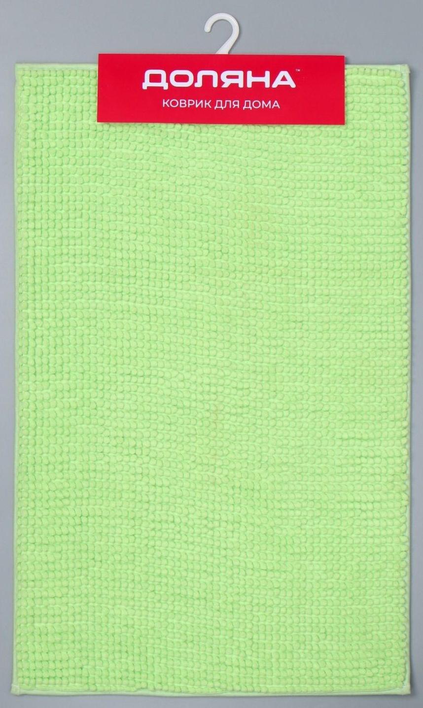 Коврик для ванной Доляна «Букли», 50×80 см, цвет зелёный