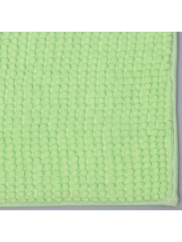 Коврик для ванной Доляна «Букли», 50×80 см, цвет зелёный