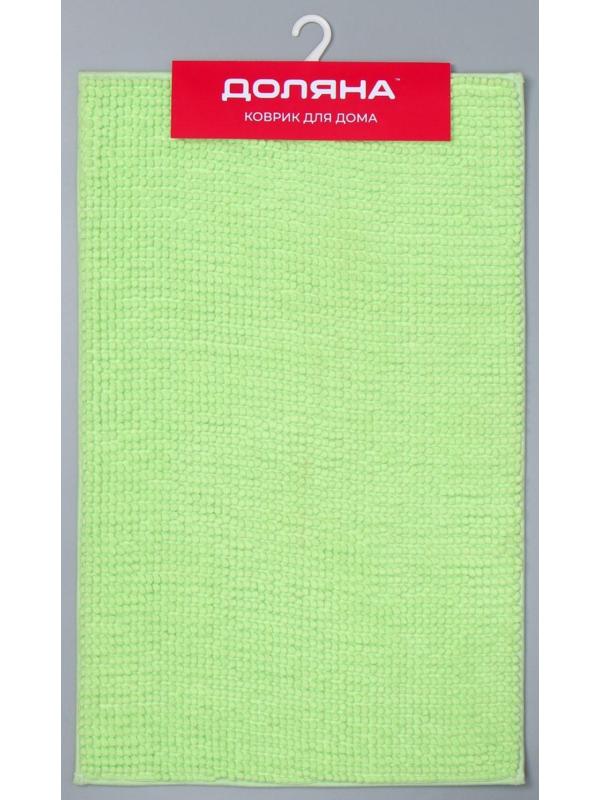 Коврик для ванной Доляна «Букли», 50×80 см, цвет зелёный