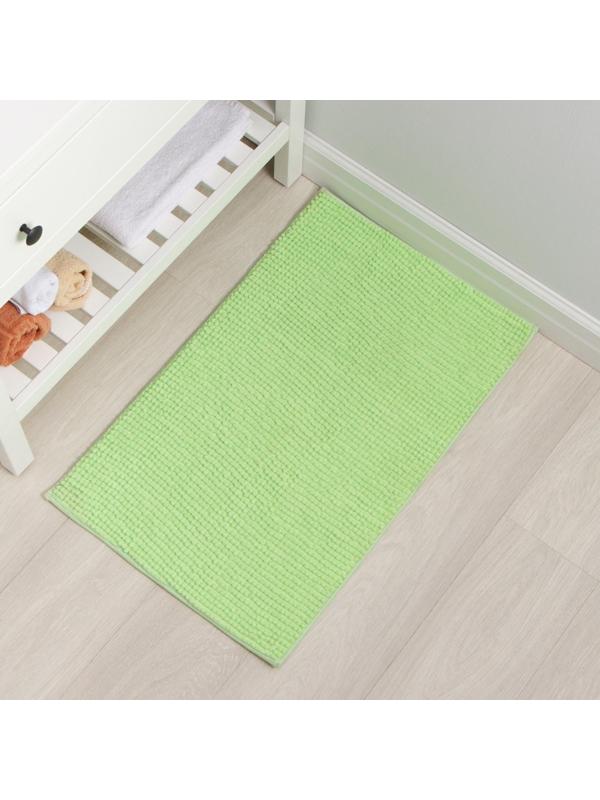 Коврик для ванной Доляна «Букли», 50×80 см, цвет зелёный