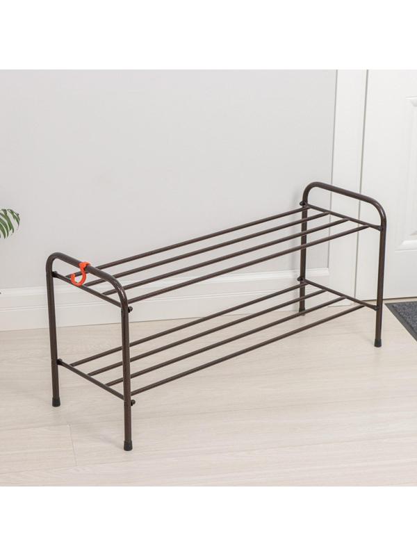 Подставка для обуви, 2 яруса, 87×30×45 см, медный антик