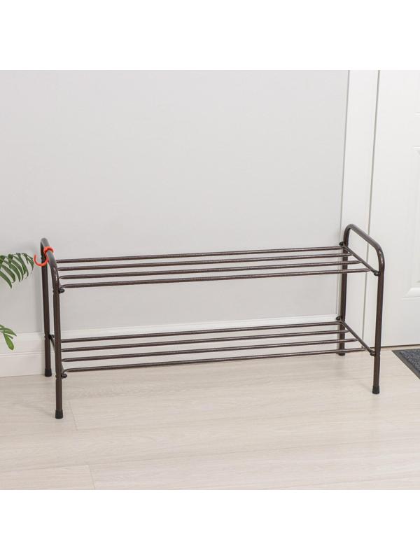 Подставка для обуви, 2 яруса, 87×30×45 см, медный антик