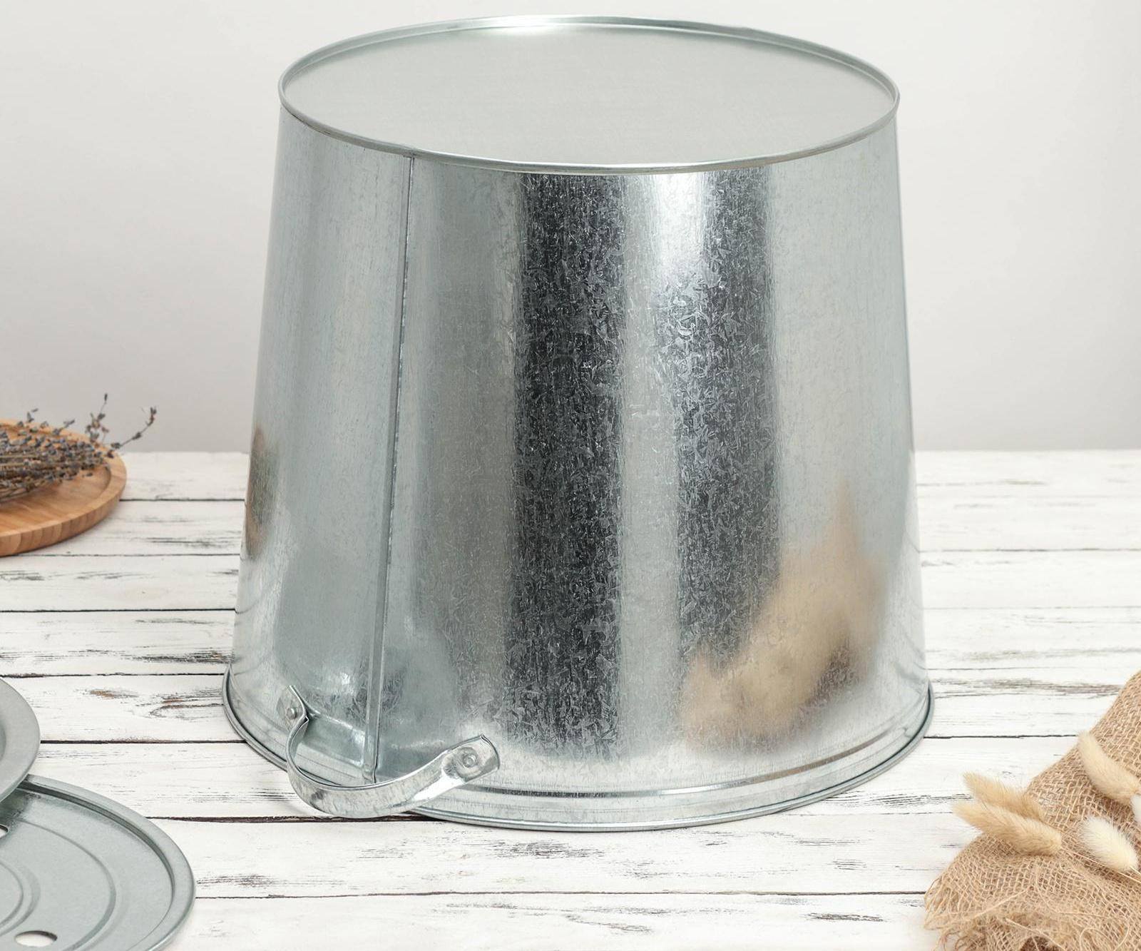 Бак для белья оцинкованный, 32 л, с решёткой, ГОСТ