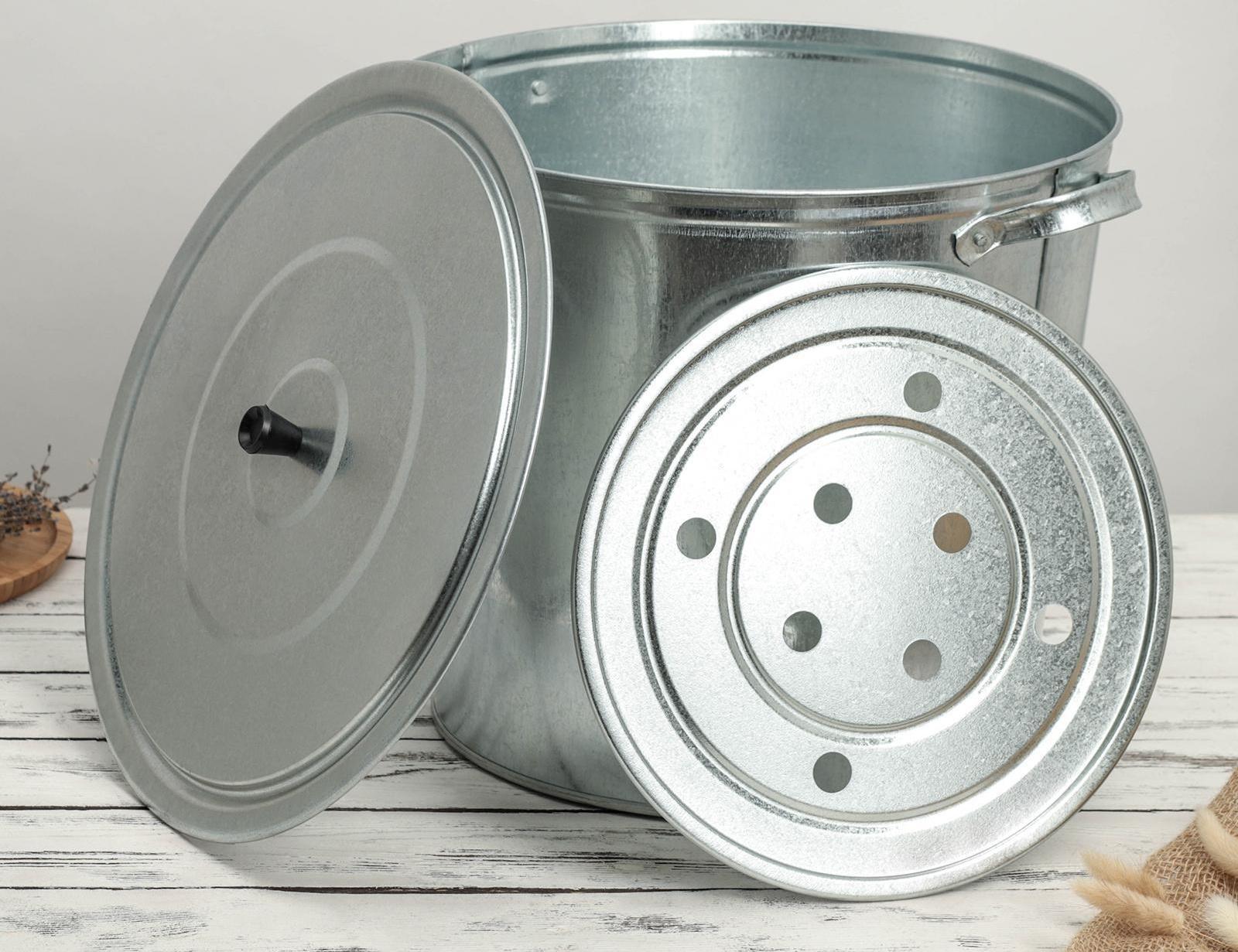 Бак для белья оцинкованный, 32 л, с решёткой, ГОСТ