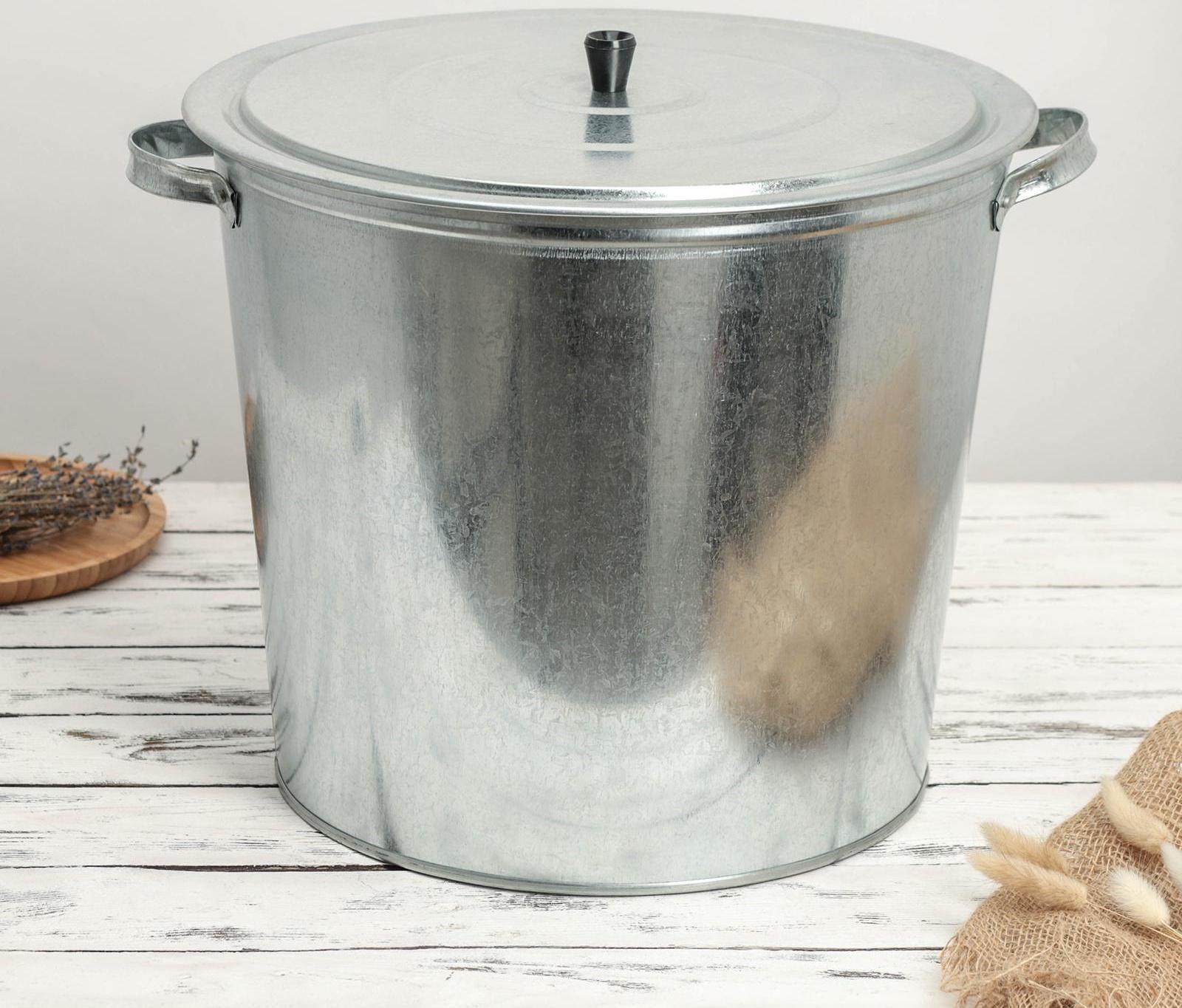 Бак для белья оцинкованный, 32 л, с решёткой, ГОСТ