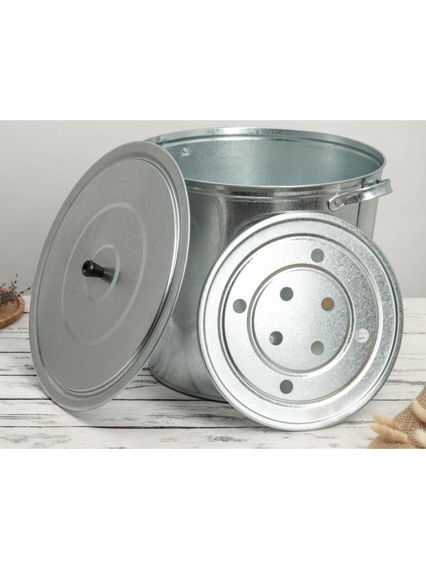 Бак для белья оцинкованный, 32 л, с решёткой, ГОСТ