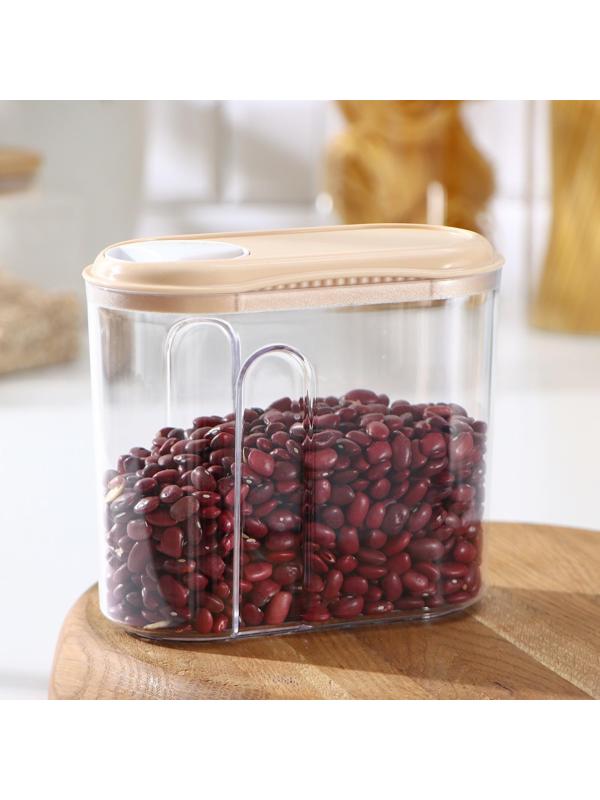 Ёмкость для сыпучих продуктов, 1 л с дозатором, цвет МИКС