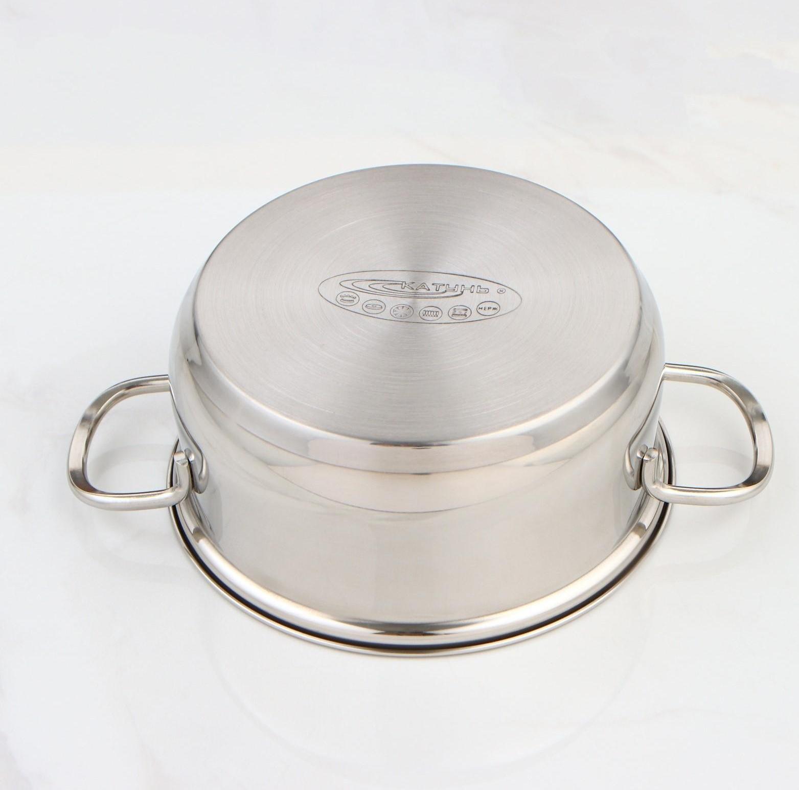 Кастрюля «Лира» 2,2 л, d=18 см, капсульное дно, стеклянная крышка, индукция