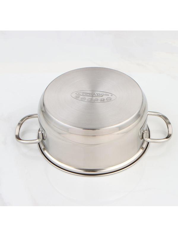 Кастрюля «Лира» 2,2 л, d=18 см, капсульное дно, стеклянная крышка, индукция