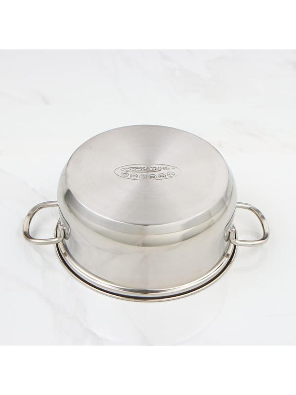 Кастрюля «Лира» 3,2 л, d=20 см, капсульное дно, стеклянная крышка, индукция