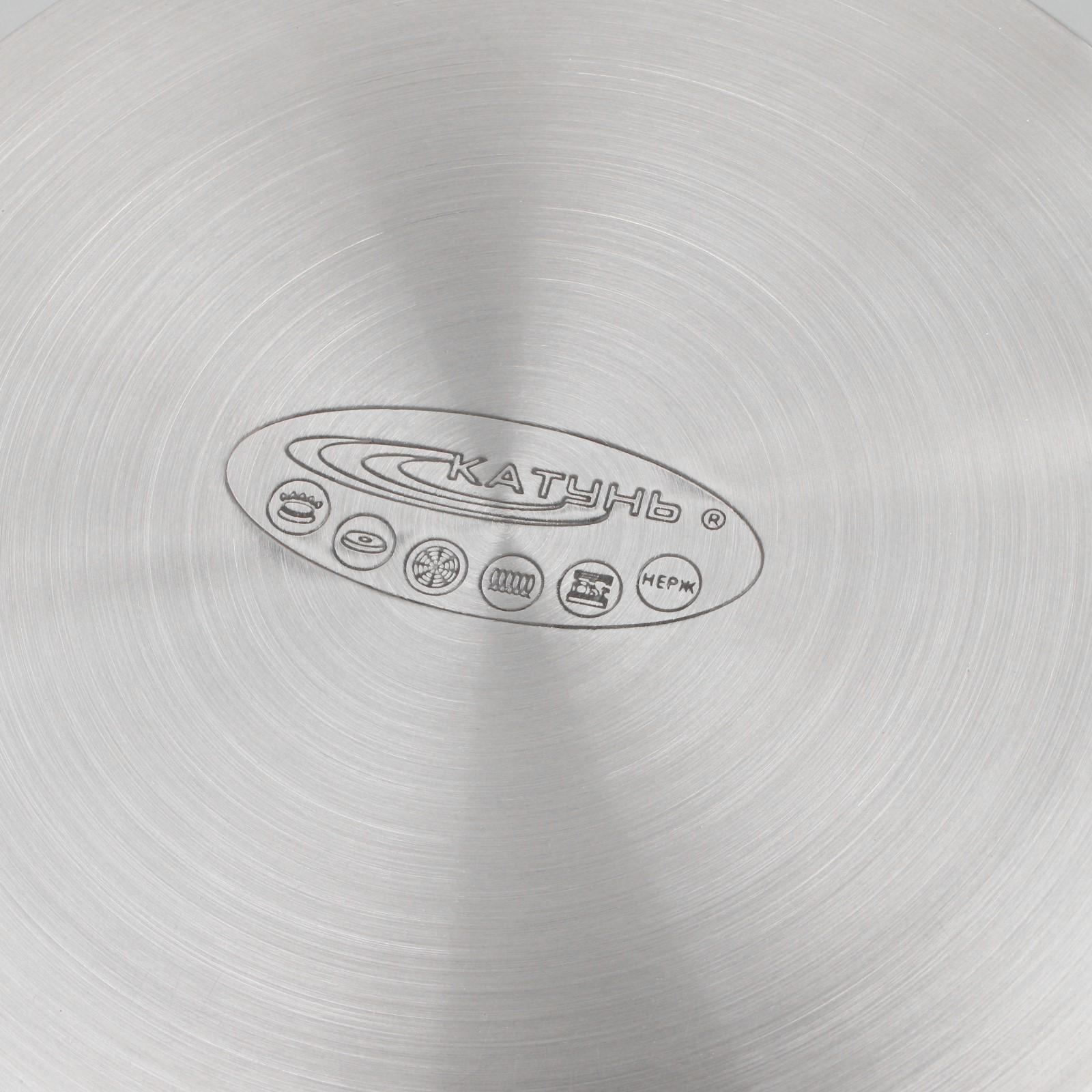 Кастрюля «Альта», 5,2 л, d=24 см, капсульное дно, стеклянная крышка, индукция