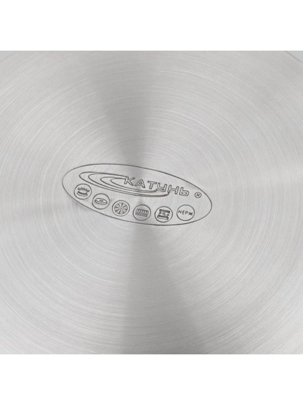 Кастрюля «Альта», 5,2 л, d=24 см, капсульное дно, стеклянная крышка, индукция