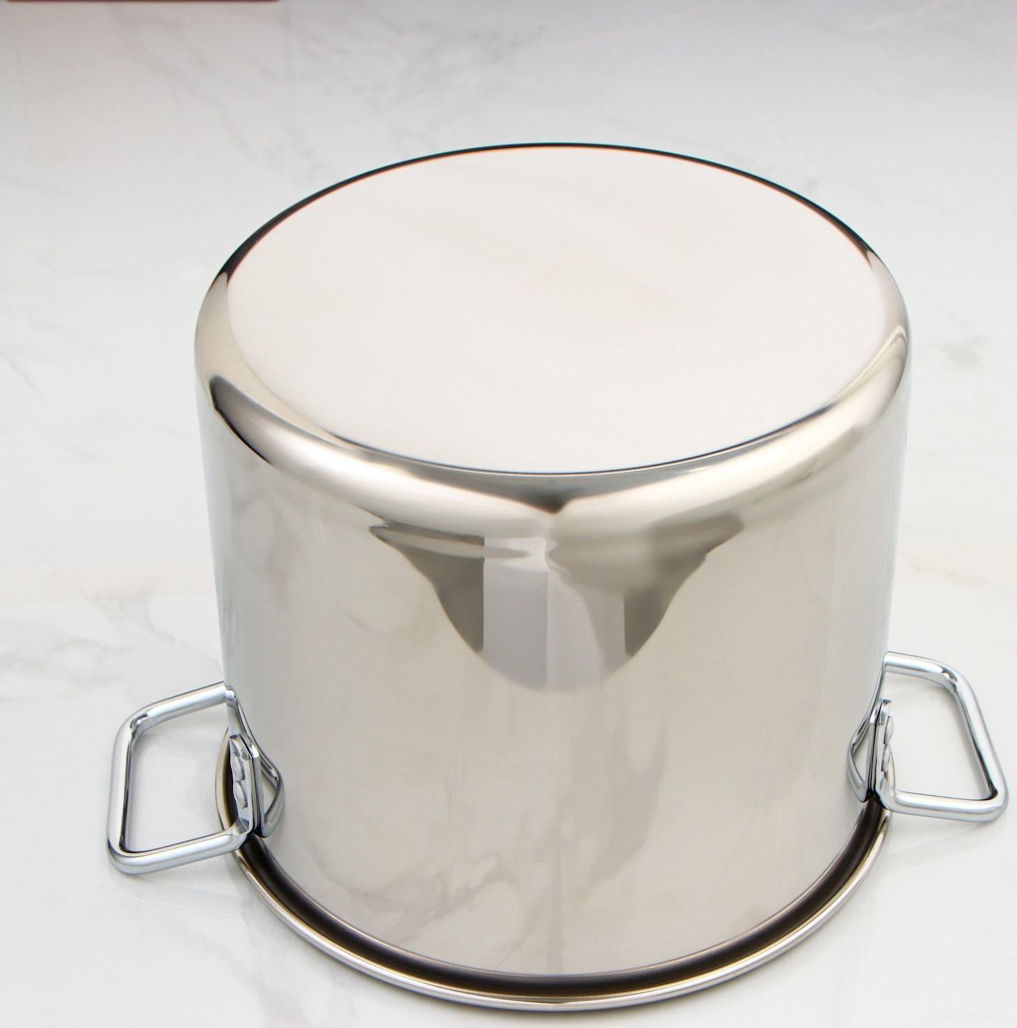 Кастрюля «Общепит», 15 л, d=30 см, h=23 см, металлическая крышка, клёпанные ручки