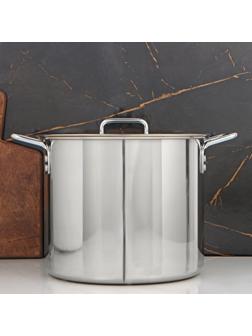 Кастрюля «Общепит», 15 л, d=30 см, h=23 см, металлическая крышка, клёпанные ручки