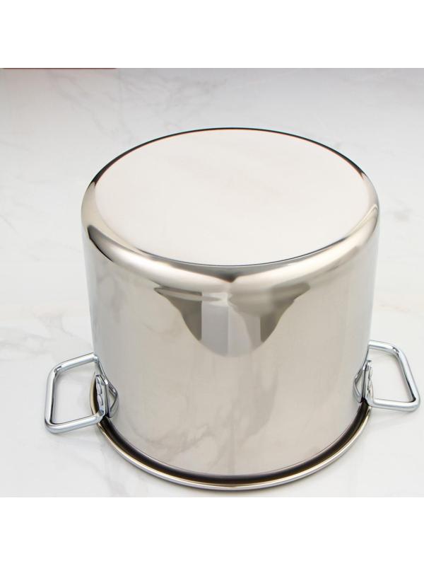 Кастрюля «Общепит», 15 л, d=30 см, h=23 см, металлическая крышка, клёпанные ручки