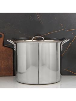 Котел «Общепит», 24 л, d=35 см, h=28 см, металлическая крышка, клёпанные ручки