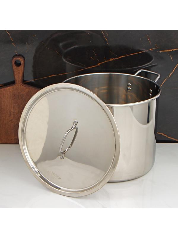 Котел «Общепит», 24 л, d=35 см, h=28 см, металлическая крышка, клёпанные ручки