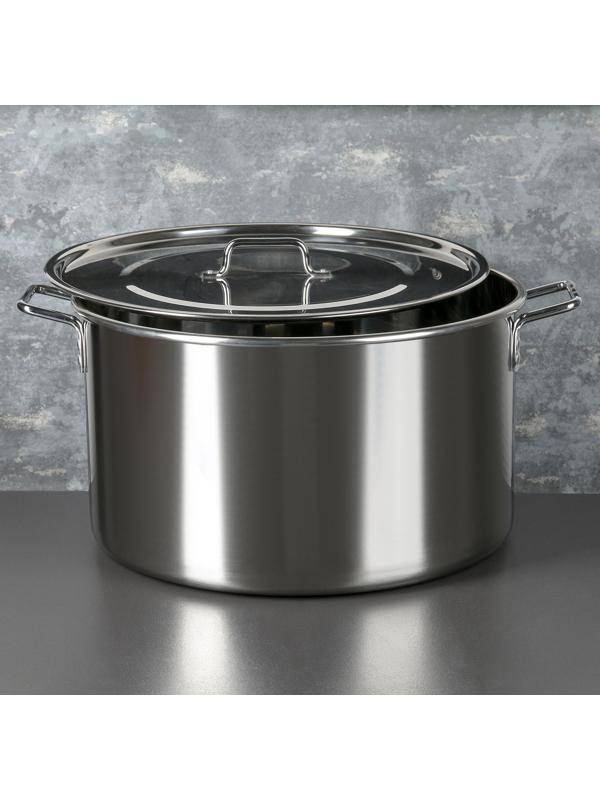 Котёл «Общепит», 40 л, d=45, h=26 см, металлическая крышка, клёпаные ручки