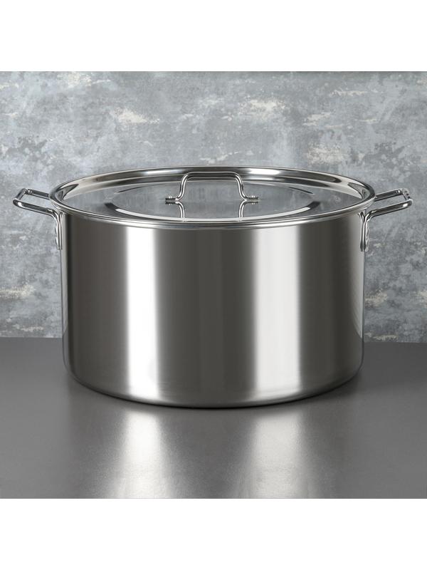 Котёл «Общепит», 40 л, d=45, h=26 см, металлическая крышка, клёпаные ручки